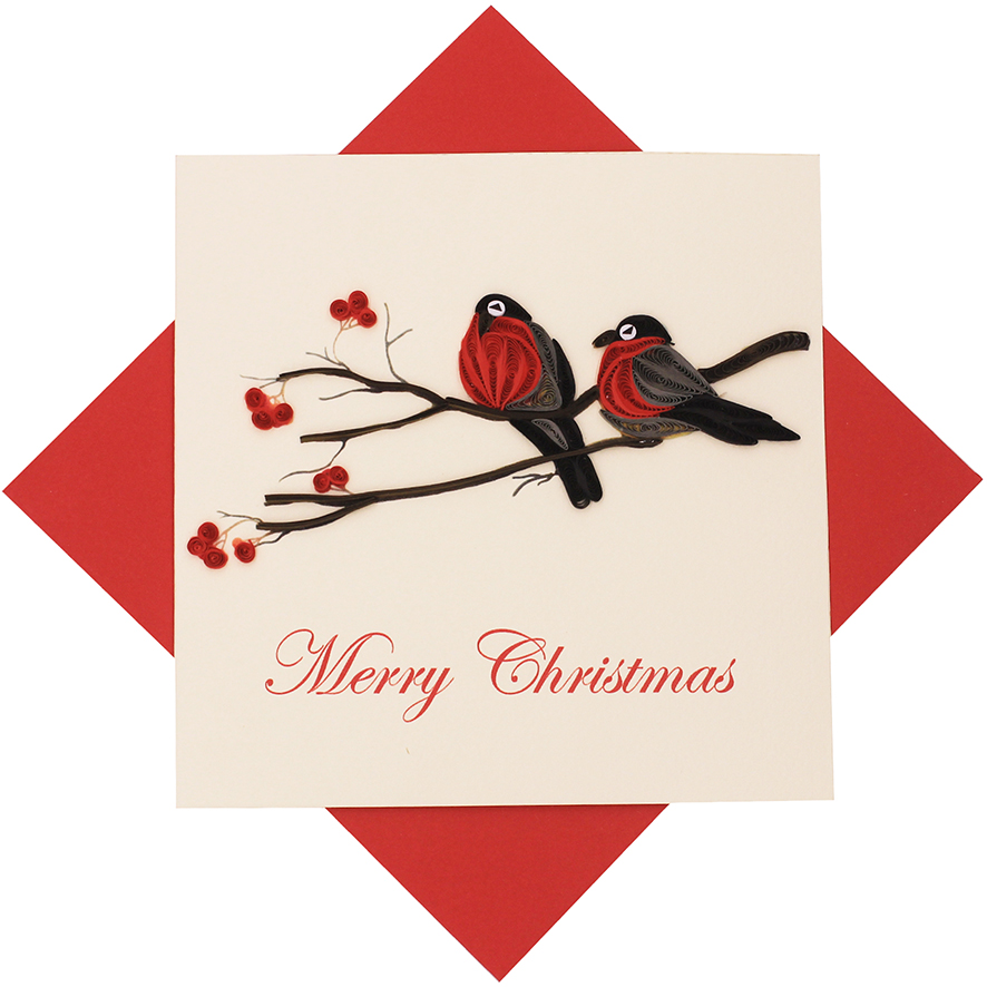 Quilled Holiday Bird Card